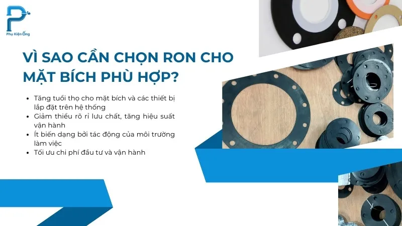Chọn ron phù hợp với mặt bích đảm bảo tuổi thọ và hiệu quả sử dụng