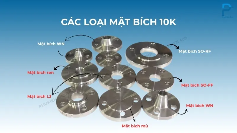 Các loại mặt bích 10K thông dụng