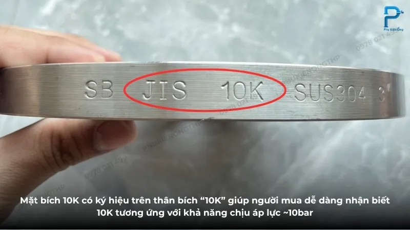 Mặt bích 10K sản xuất theo tiêu chuẩn Nhật Bản, chịu được các môi trường áp lực ~10bar