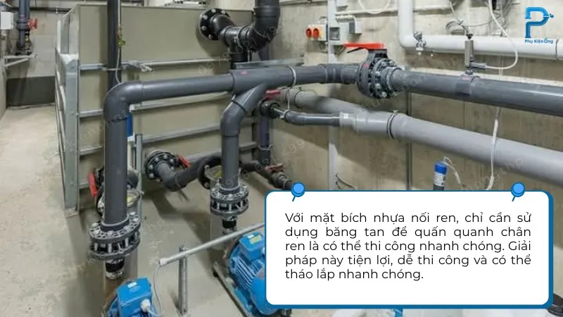 Mặt bích nhựa nối ren, có thể tháo gỡ nhanh chóng và tái sử dụng