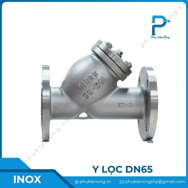 Y lọc inox DN65 nối bích