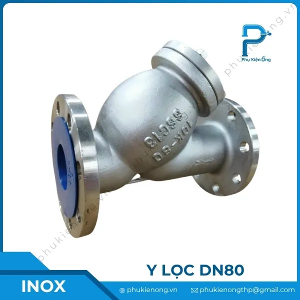 Y lọc inox DN80 nối bích