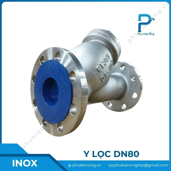 Y lọc inox DN80 nối bích