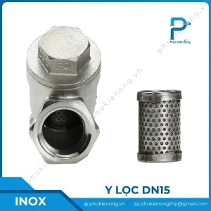 Y lọc inox DN15 nối ren
