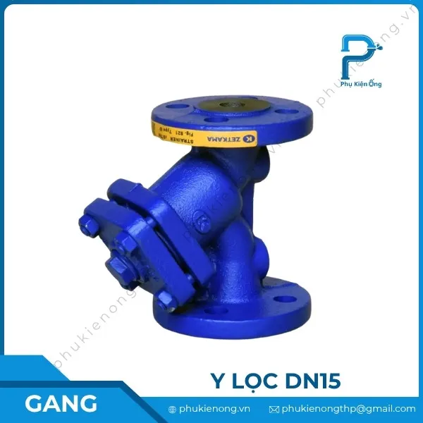Y lọc gang DN15 nối bích