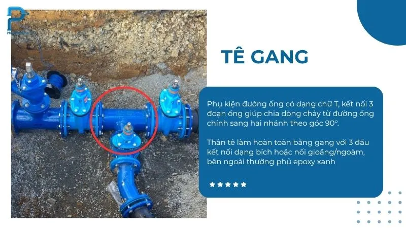 Tê gang giúp kết nối 3 đường ống khác nhau