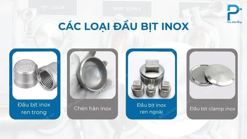 4 kiểu kết nối của nút bịt inox