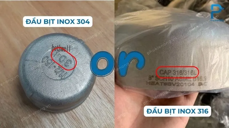 Vật liệu nút bịt inox (inox 304, inox 316)