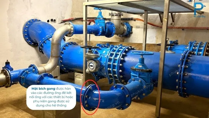 Mặt bích gang dùng để nối ống với thiết bị, phụ kiện mặt bích
